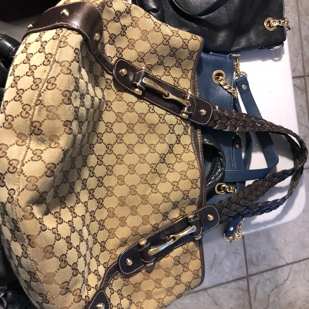 Gucci Tan and Brown Hobo Bag